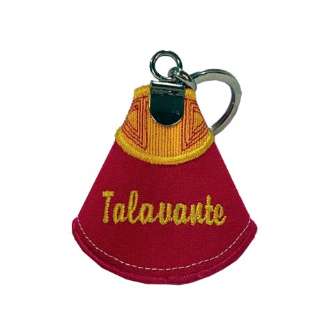 Capote bullfighting keychain with embroidered names of matadors