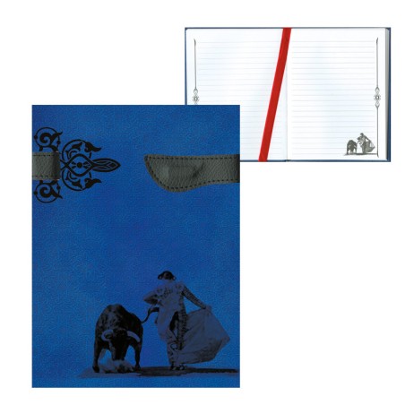 Cuaderno o agenda taurina elegante color azul